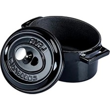 Esranın Dünyası Siyah Metal Oval Mini Tencere, Kullanışlı ve Şık