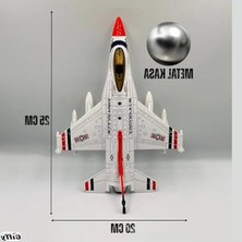Esranın Dünyası Şarjlı Işıklı Metal Model Uçak, Sesli ve Standlı Savaş Uçağı Tasarımıyla
