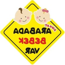 Esranın Dünyası Arabada Bebek Var Sticker, Oto Araç Sticker, 19 x 19 cm Boyut