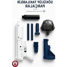 Esranın Dünyası LED Işıklı Su Tabancası, 500 ml Kapasite, 8 Metre Menzil, 65 cm Uzunluk, Mavi-Beyaz/sarı-Siyah