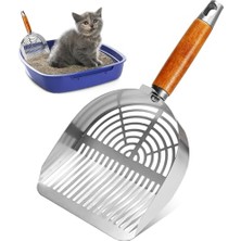 Esranın Dünyası Paslanmaz Metal Kedi Köpek Kum Temizleme Metal Küreği – Dayanıklı ve Ergonomik Tuvalet Kumu Temizleyici Kürek (Ikiye Ayrılmış Premium Kürek)