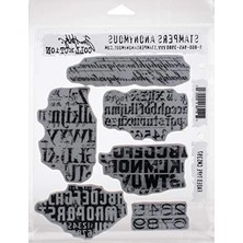 Esranın Dünyası Damga Seti - Faded Tim Holtz Teması, Tek Beden