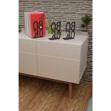 Esranın Dünyası Mat Siyah Kitap Tutucu, Dekoratif Yazı Tasarımı ile