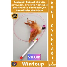 Wintoup #kedioyuncağı Interaktif Eğlence Esnek Dayanıklı Avlanma Içgüdüsü Tetikleyici Kedi Oyun Oltası 90 cm