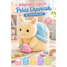 Open City Salyangoz Figürlü Mavi Sırtlı Pelüş Oyuncak 50 cm Büyük Boy Yumuşak Dokulu Dekoratif Pelüş