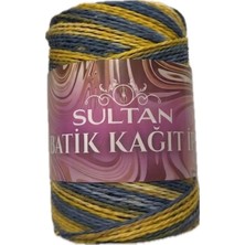 Hobi Dünyası Evim 1 Adet Sultan Batik Ip-Çanta-Şapka-Toka-Sepet-Bileklik Ipi- Renk:sarı Lacivert