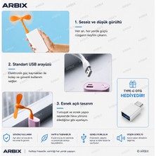 Arbix Mini USB Vantilatör Fan Serinletici | Laptop Powerbank Uyumlu Sessiz Güçlü BEYAZ RENK
