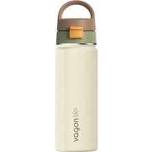 Vagonlife Paslanmaz Çelik Su Matarası - 550 ml Tek Kapak Çift Kullanım Taşıma Kulplu Termos