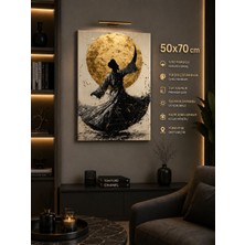 Bade Müzik Mevlânâ Semazen Temalı Kanvas Tablo – Tasavvuf ve Maneviyatın Zarafeti | 50X70 cm