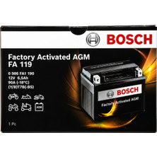 Yamaha Mt-25 Akü Bosch FA119 Agm Motosiklet Aküsü 12V 6.5AH 90A YT7B-BS Bakımsız Akü