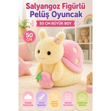Open City Salyangoz Figürlü Pembe Sırtlı Pelüş Oyuncak 50 cm Büyük Boy Yumuşak Dokulu Dekoratif Pelüş