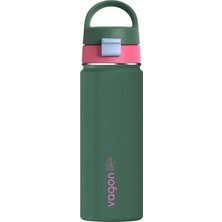 Vagonlife Paslanmaz Çelik Su Matarası - 550 ml Tek Kapak Çift Kullanım Taşıma Kulplu Termos
