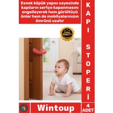 Wintoup #kapıstoperi Güvenli Çocuk Parmak Koruyucu Emniyet Kilidi Esnek Kapı Çarpma Önleyici Stoper 4'lü Set