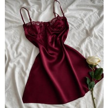 Hama Love Kadın Bordo Saten Gecelik