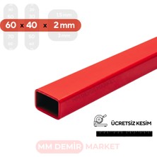 MM DEMİR MARKET 60X40X2 mm Boyalı Kutu Profil 2 Metre | Özel Ölçü ve 45° Açılı Kesim Seçeneği | Kaynaklanabilir Çelik Profil-Mm Demir Market