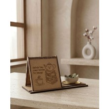 Linea Craft Kupa Tutuculu Üçgen Kitap Standı-Drink Tea, Read Books, Be Happy