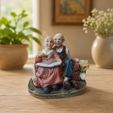 Hureggo Vintage Kitap Okuyan Sevimli Dede Nine Biblosu - 6.5 cm Mini Boy