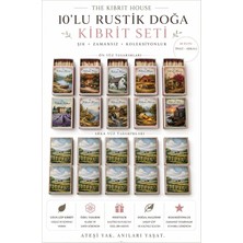 The Kibrit House 10’lu Rustik Koleksiyon Kibrit Seti – Mum Yanı Dekoratif Uzun Kibrit, 100 Çöp x 10 Kutu, 5.5 cm Karamel Kahvesi Kibritler