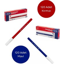 Gümrük Bey Keçe Uçlu Kalem - Kraf - Keçeli Kalem 240'LIK Paket | 120 Adet Kırmızı, 120 Adet Mavi
