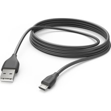 Hama HM.201588 3 M Micro-Usb Şarj/data Kablosu Siyah