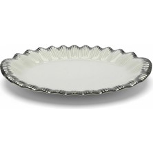 Roykıng Sofıa Sılver Oval Sunum Tabak 38*24