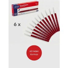 Gümrük Bey Kraf 285G 60 Adet Keçeli Kalem - Kırmızı - 6x Paket