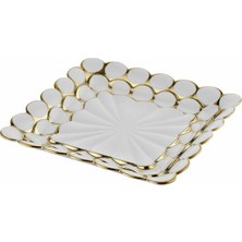 Roykıng Lena Kare Sunum Tabak Gold 30 cm