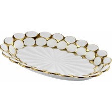 Roykıng Lena Oval Sunum Tabak Gold 22*36