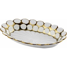 Roykıng Lena Oval Derin Sunum Tabak Gold 20*30*5