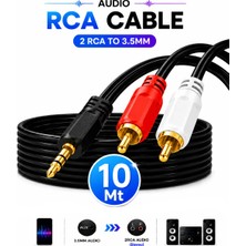 Anktek Rca Kablo Stereo Lale (10 Metre) 3.5mm To 2rc Aux Audio Ses Kablos