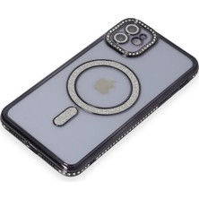 iPhone 11 Kılıf Joke Simli Magneticsafe Kılıf - Siyah