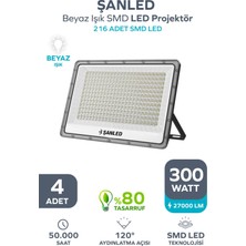 ŞANLED 300W 27.000 Lümen 6500K Beyaz Işık Smd LED Projektör-4 Adet