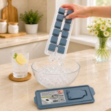 Sariva Home Kapaklı Silikon Buz Kalıbı 12 Bölmeli Kolay Çıkarılabilir Buz Yapma Kabı