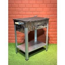Doğu 60X35 2mm Lama Izgaralı Çekmeceli Krom Mangal