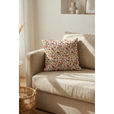 Destiva Home Çiçek Desenli Dijital Baskılı Dekoratif Gizli Fermuarlı Kırlent Kılıfı 42X42 cm