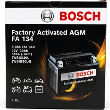 Bosch Honda Gold Wing GL1500 FA134 Agm Motosiklet Aküsü 12V 30AH 385A YIX30L-BS YB30L-B Uyumlu