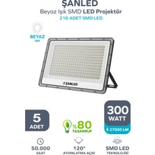 ŞANLED 300W 27.000 Lümen 6500K Beyaz Işık Smd LED Projektör-5 Adet