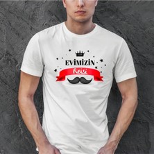 Tarz Yeri Babalar Günü Hediye Baba Temalı Baskılı Oversize Bisiklet Yaka T-Shirt - Beyaz