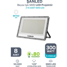 300W 24.000 Lümen 6500K Beyaz Işık Smd LED Projektör - 8 Adet