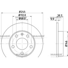 BZT Maher Fren DiSki A4 01-08 Arka Haval± 245-5 YksekliK 40mm TAK1M 2 Adet Takım 2 Adet 8E0615601P