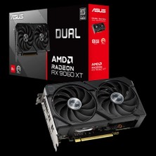 Asus DUAL-RX9060XT-8G 8GB GDDR6 Ekran Kartı 128BIT 2467 MHz Çekirdek Hızı 1xHDMI 2xDP Aktif Soğutma