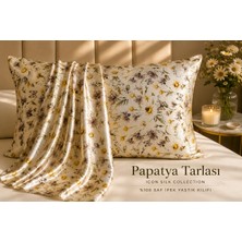 ICON SILK 'Sleep & Glow' %100 Saf Ipek Fermuarlı Yastık Kılıfı (Papatya Tarlası)