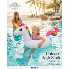 Mavi Su Dünyası Unicorn Başlı Simit Beyaz Renkli | 107X58 cm | 3-6 Yaş Arası