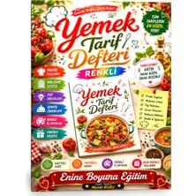 Enine Boyuna Eğitim Renkli Yemek Tarif Defteri
