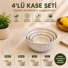 Yuzi Home Yuzi 4’lü Iç Içe Geçen Saklama ve Hazırlık Kase Seti – Tek Kapaklı