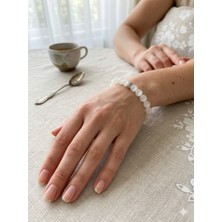 Rose Doğaltaş 8 mm  Selenit  Taşı  Bileklik Unisex