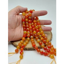 Yaşam Tohumu Akik Taşı Faset Kesim Dizi 12MM (62118)