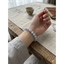 Rose Doğaltaş 8 mm Akuamarin  Doğaltaş  Bileklik  Unisex
