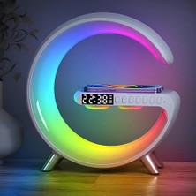 Lovesta Home Çok Fonksiyonlu Kablosuz Şarj Saat ve Hoparlör Özellikli Masa Lambası