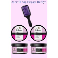 Cleana Besleyici Saç Maskesi 250X2 ml & Asortili Saç Fırçası Hediye